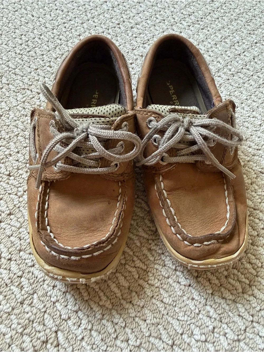 Sperry Kids Brown Leather Moccasin Boat Shoes